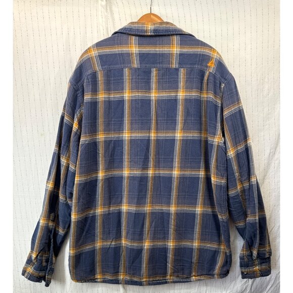 Ascend Mens Flannel Shirt Sz XL? Navy Plaid Lined Thermal Heavywt Rugged Outdoor - Picture 2 of 10